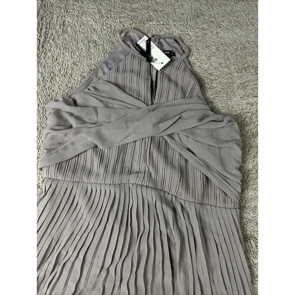 TFNC GREY BRIDESMAID MAXI DRESS PLEATED RUCHED WEDDING PARTY PLEAT LONG 8 New - Picture 13 of 16